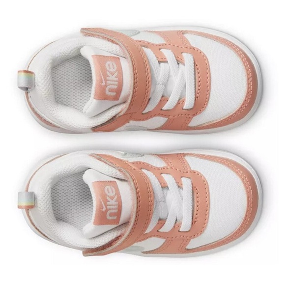 Nike Other - Nike Court Borough Lows Pink & White Baby size 4C